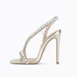 Gold Aurora™ Rhinestone Strappy High Heel Sandals