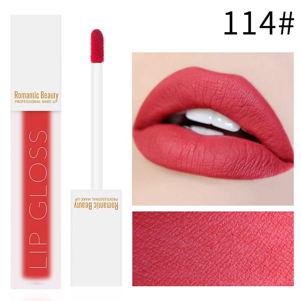 Velvet Matte Lip Glaze Non-Stick Lip Gloss by Romantic Beauty