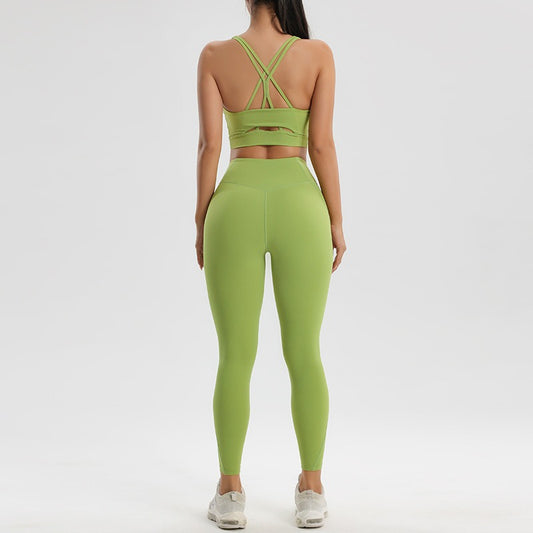 Quick Drying Women's Sports and Fitness Two- Piece Set for Yoga and Running