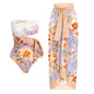 Blossom Breeze Bandeau Swimsuit & Sarong Set