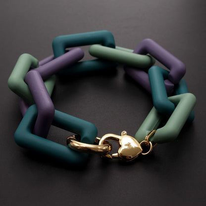 Fashion Chunky Colorful Chain Bracelets