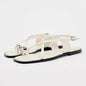Celeste Metallic-Bead Ankle-Strap Leather Flats