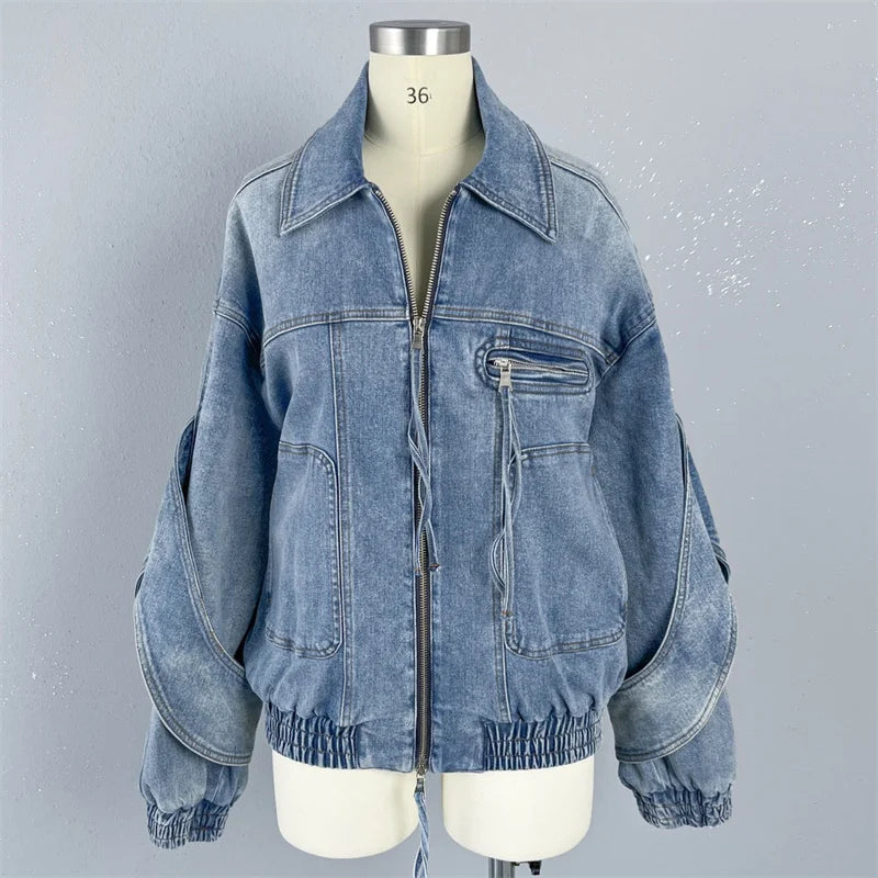 Retro Washed High Quality Pure Cotton  Padded Denim Jacket
