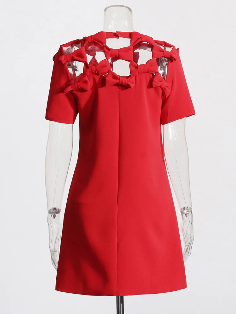 Little Red Dress with  Bowknots