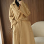 Elegant Long Belted Cashmere Coat for Women