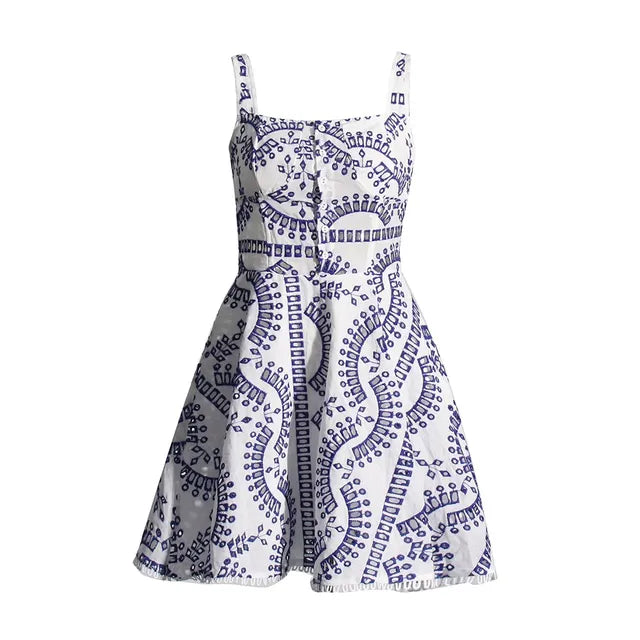 Broderie Anglaise Eyelet Fit-and-Flare Sundress