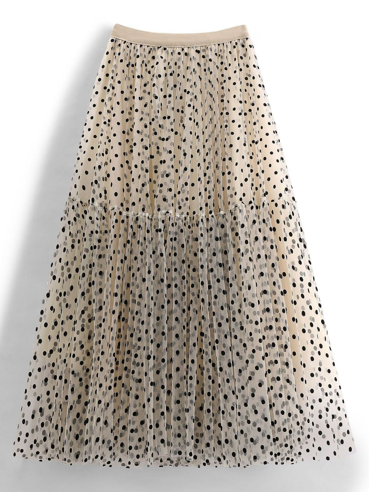 Fluffy Mesh Polka Dot Full Skirt.