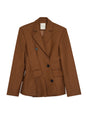 Women's Caramel Diagonal Single Breasted Blazer