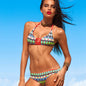 Tribal Pop Halter Bikini Set – Bold Geometric Print