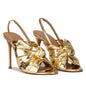 Fortunata  “Gilded Knot” Metallic Slingback Stiletto Mules