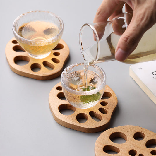 Creative Japanese Lotus Root Drink Wooden Coasters