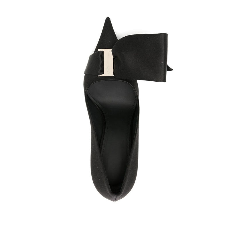 Ophelia Oversized Satin Bow Stiletto Pumps