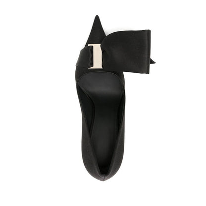 Ophelia Oversized Satin Bow Stiletto Pumps