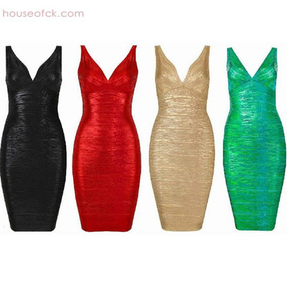 Gold, Black, Red ,Green,  Foil Print Bandage Dresses..Perfect for Christmas Festivities