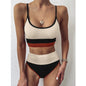 Bold Stripes High-Waisted Bikini Set