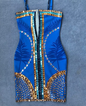 Stunning Bodycon Dress With Intricate  Beading and Designer Prints