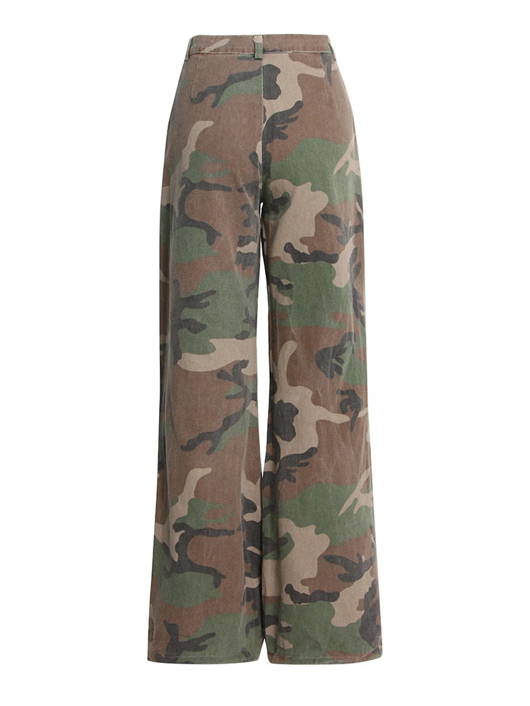 Urban Camo Cargo Pants with Cinched Hem