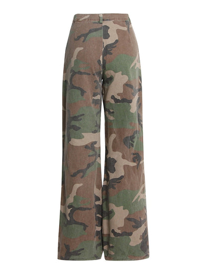Urban Camo Cargo Pants with Cinched Hem