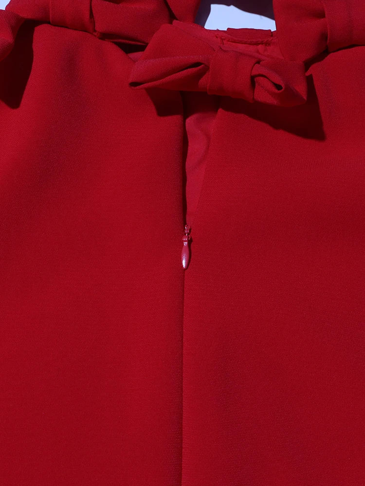 Little Red Dress with  Bowknots