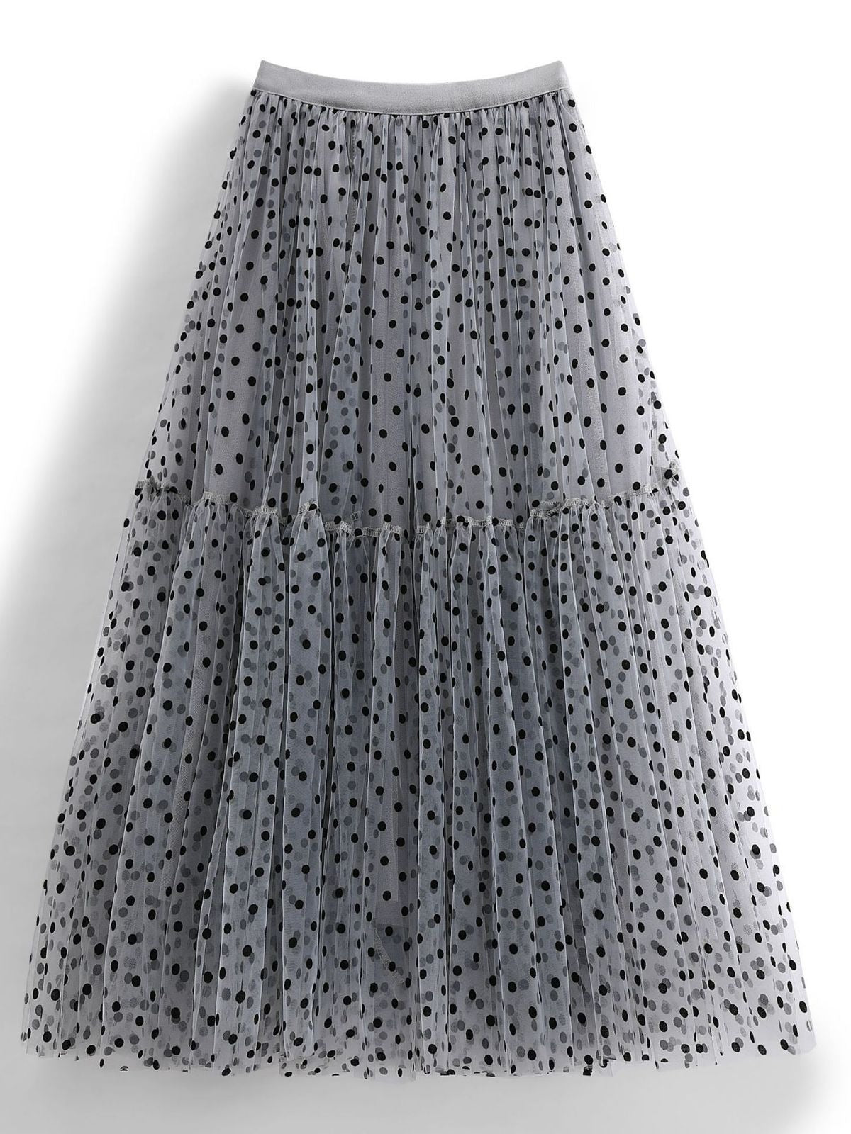 Fluffy Mesh Polka Dot Full Skirt.