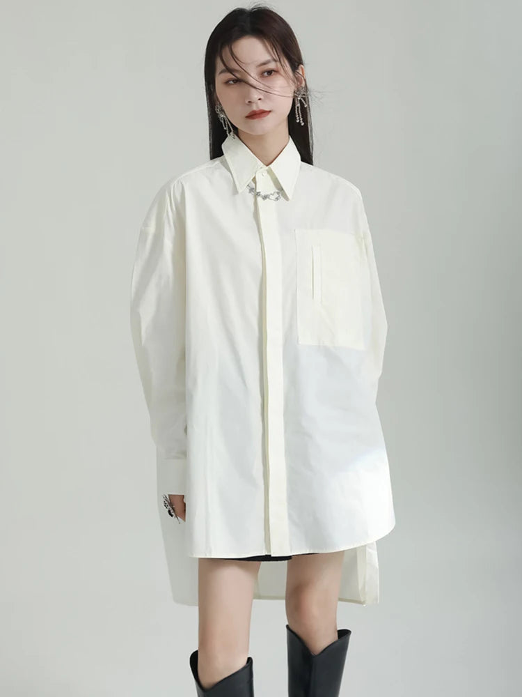 Crisp Cotton Oversized Shirt Dress with Back Tie Detail