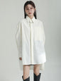 Crisp Cotton Oversized Shirt Dress with Back Tie Detail