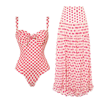 Sweetheart Escape  Love Print Swimsuit & Cover-Up Set