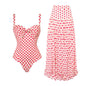 Sweetheart Escape  Love Print Swimsuit & Cover-Up Set