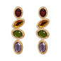 Long Diamond Replica Earrings in Multiple  Stone Colors