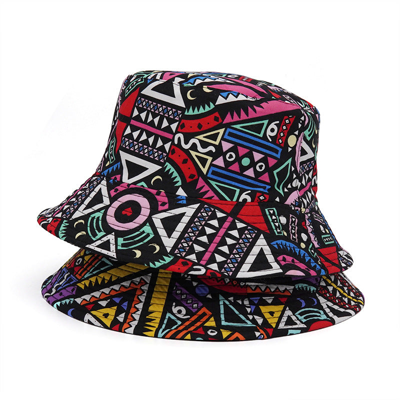 Reversible Fisherman Hat in Japanese Geometric Print