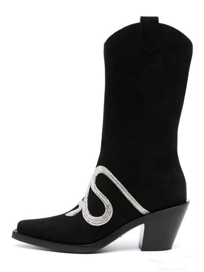 Rhinestone Curve Luxe Western Boots