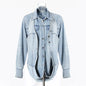 Modular Deconstructed Denim 3-in-1 Set (Oversized Trucker Jacket + Halter Corset Vest + Maxi Skirt)