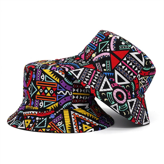 Reversible Fisherman Hat in Japanese Geometric Print