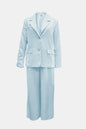 Athleisure‐Inspired Three‐Stripe Blazer & Wide-Leg Pant Set