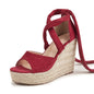Strappy Espadrille Wedge Sandals - Multiple Colors