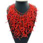 Coral Branch Style Tassel Necklace