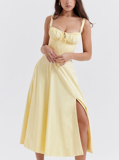 Sweetheart Corset Floral Midi Dress