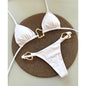 Heatwave Luxe Gold-Link Bikini Set – Red, Black, White