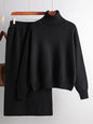 Women Loose Sweater 2 Piece Suits, Long Sleeve Pullovers and  Midi Skirt