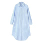 Blue Striped Button-Down Shirt Dress