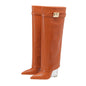 Venomous Chic Red Python Knee-High Leather Boots-Multiple Colors