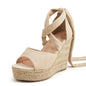 Strappy Espadrille Wedge Sandals - Multiple Colors