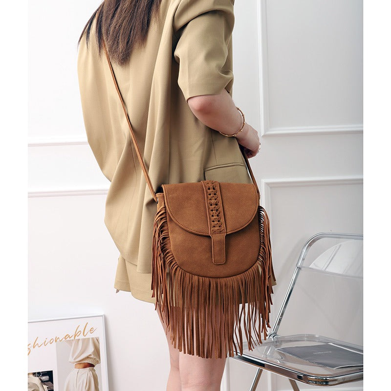 Bohemian Semi Circular Trendy Crossbody Bag For Women