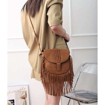 Bohemian Semi Circular Trendy Crossbody Bag For Women