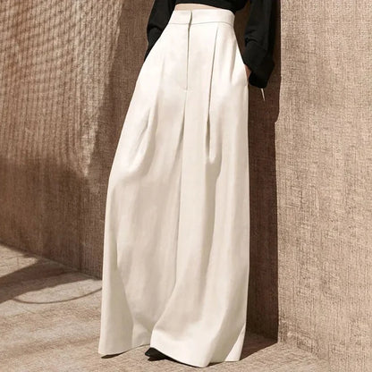 Elegant Wide Leg Pants for Women in Solid Minimalist Color