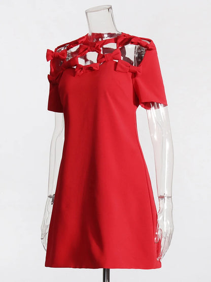 Little Red Dress with  Bowknots