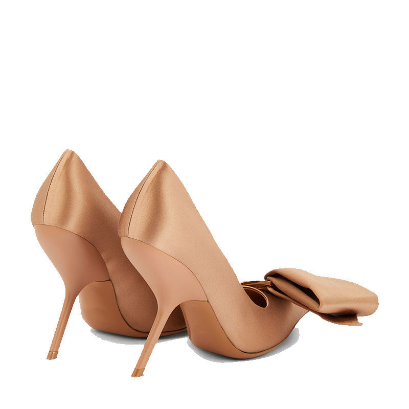 Ophelia Oversized Satin Bow Stiletto Pumps
