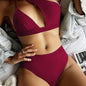 Asymmetrical One-Shoulder High-Waist Bikini Set – Multiple Colors