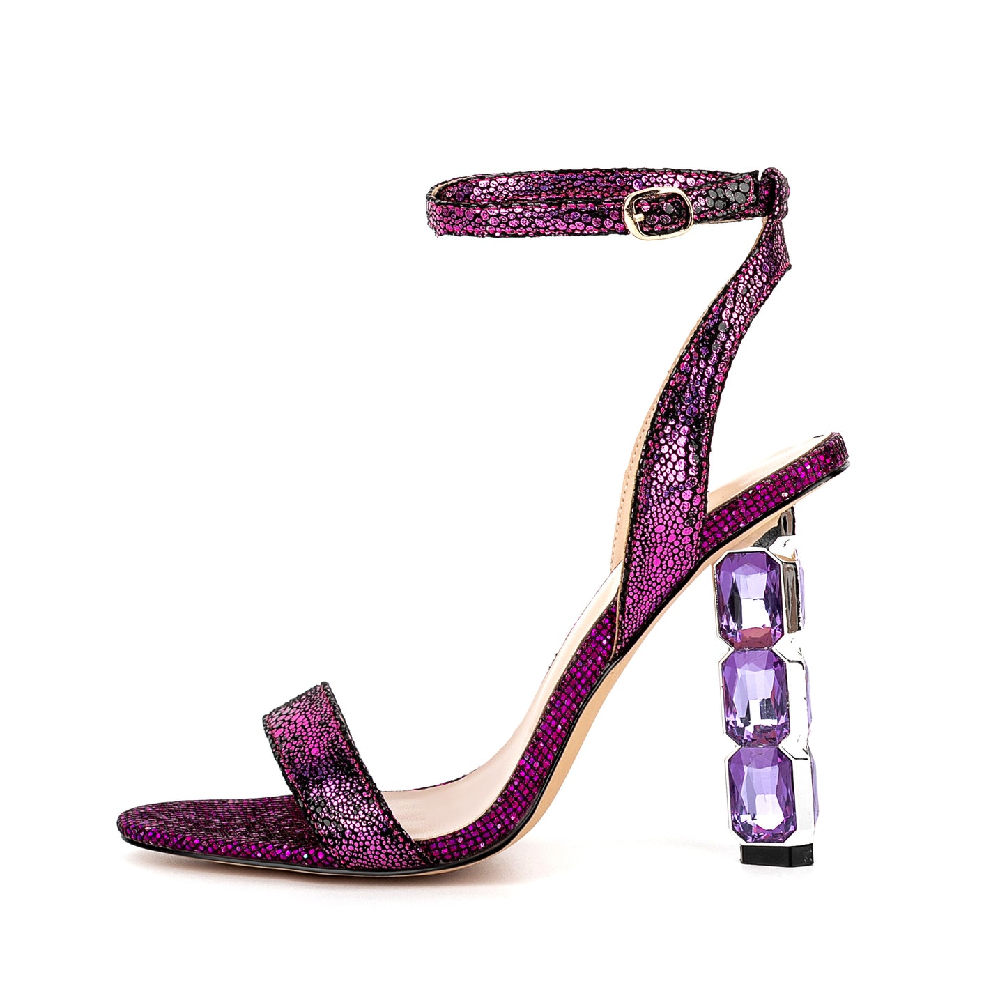 Women's  Strappy Sandals With High Crystal Heels