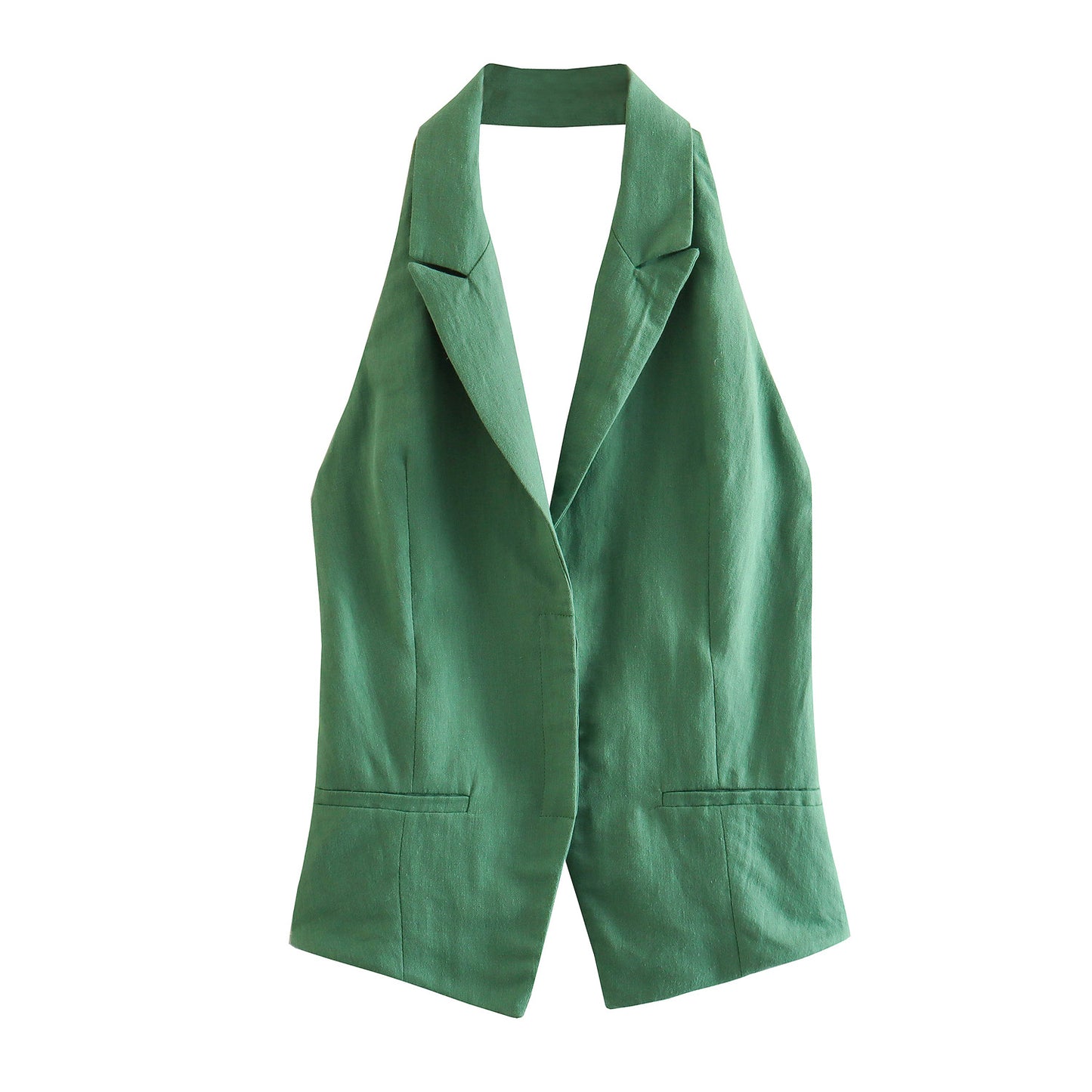 New Linen-blend Office Chic Green  Three-Piece Suit. Jacket+ Vest+ Elegant Pants